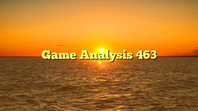 Game Analysis 463 Game Analysis 463
